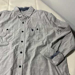 Men's U.S. Polo Assn. - Grey Long Sleeve Shirt (LARGE)